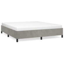 (light grey, 35 cm/ 4ft6 double) vidaXL Bed Frame Mattress Foundation Bedroom Upholstered Bed Bedstead Velvet
