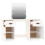 VidaXL (white) vidaXL Solid Wood Pine Dressing Table Set with LED Vanity Desk Multi Colours 7