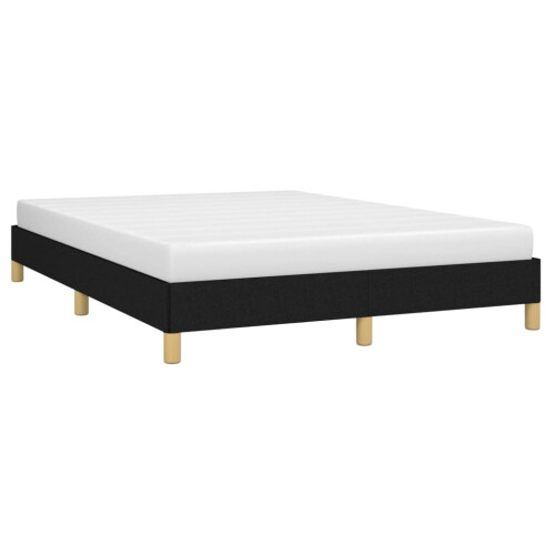VidaXL (black, 25 cm/ 4ft6 double) vidaXL Bed Frame Mattress Foundation Bedroom Upholstered Bed Bedstead Fabric 2