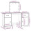 VidaXL (white) vidaXL Solid Wood Pine Dressing Table Set with LED Vanity Desk Multi Colours 4