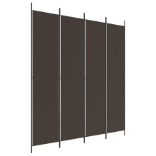 vidaXL 4-tlg. Paravent Braun 200x220 cm Stoff