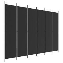 (black, 300 x 220 cm) vidaXL 6-Panel Room Divider Fabric Privacy Screen Paravent Multi Colours/Sizes