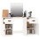 VidaXL (white) vidaXL Solid Wood Pine Dressing Table Set with LED Vanity Desk Multi Colours 5