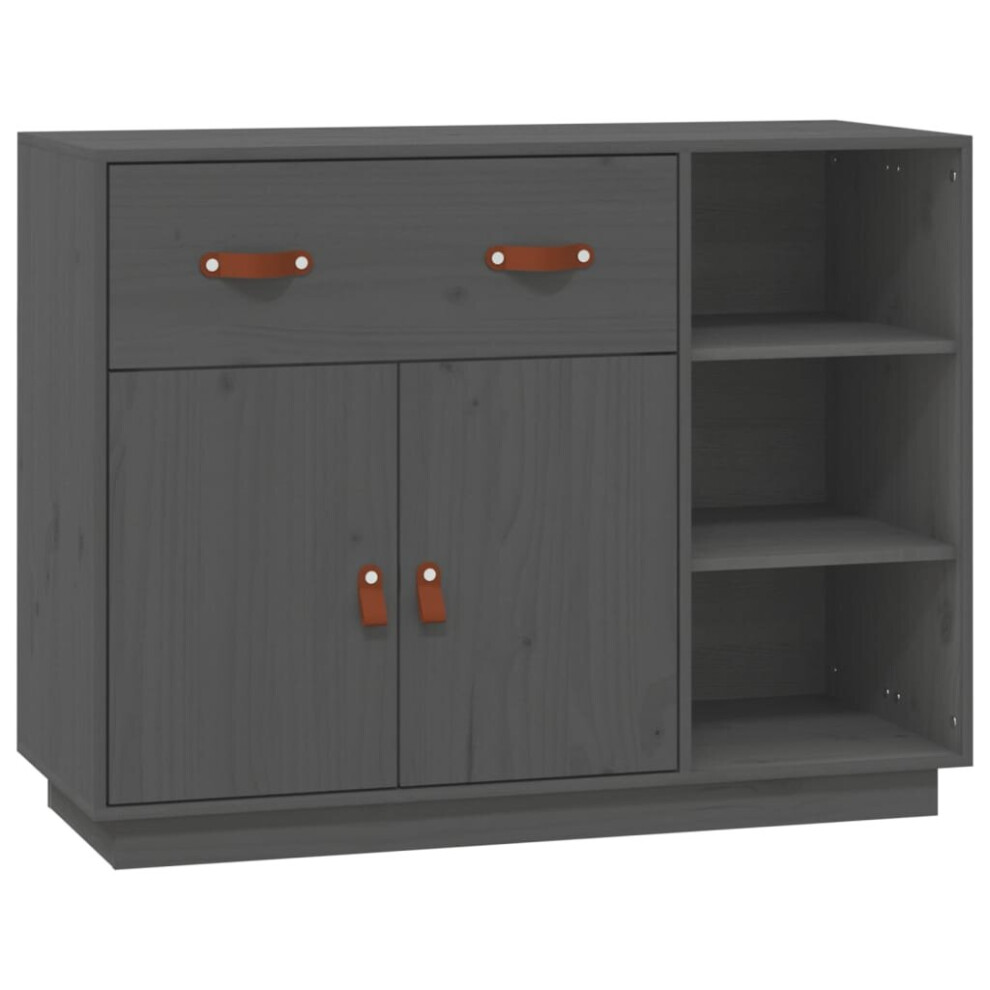 Vidaxl (Grey) Solid Wood Pine Sideboard Home Organiser Side Cabinet Multi Colours