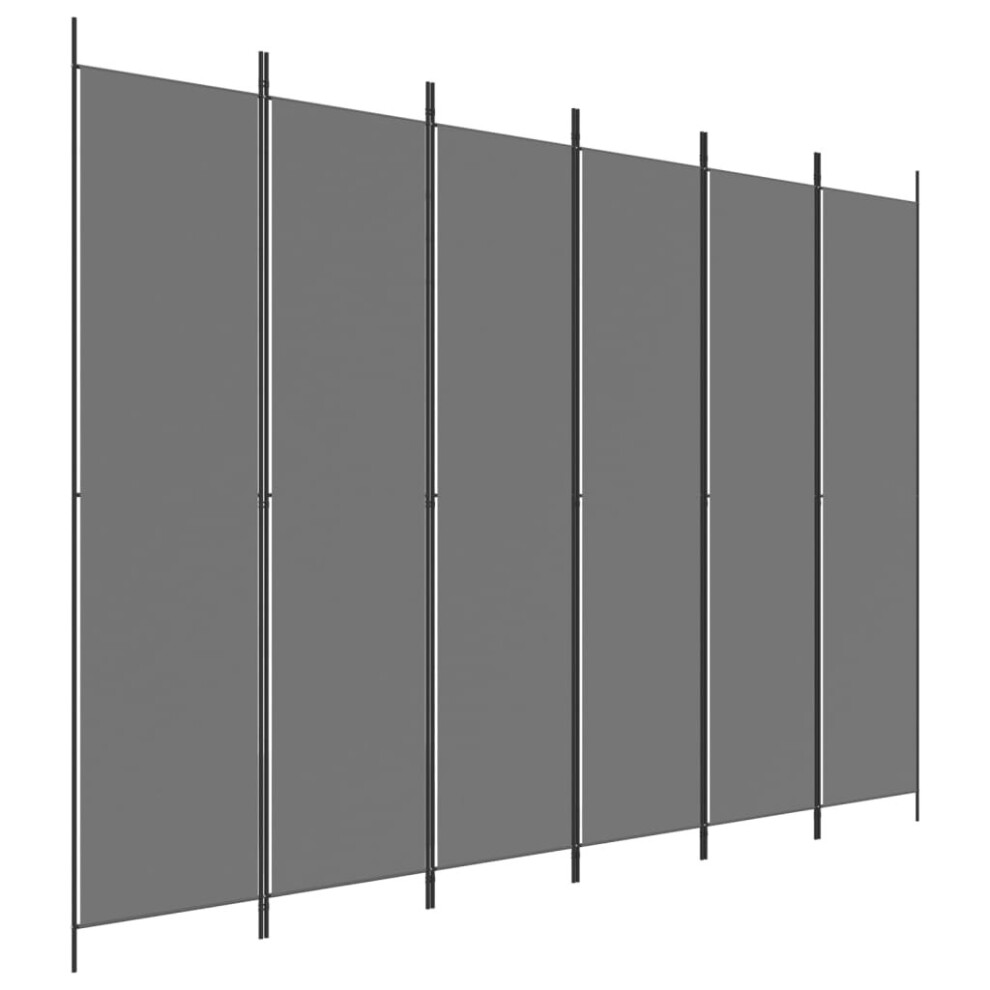 Vidaxl (, 300 X 220 Cm) 6-Panel Room Divider Fabric Privacy Screen Paravent Multi Colours/Sizes Anthracite