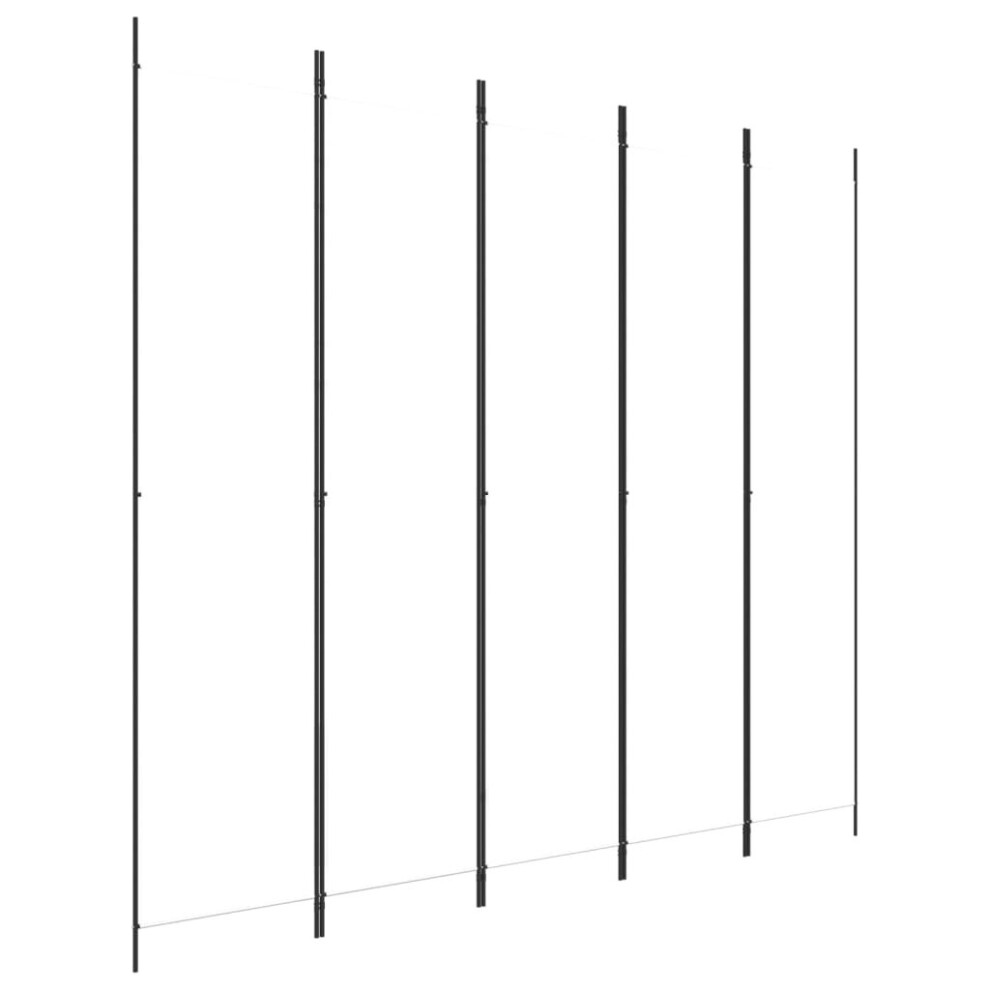 Vidaxl (White, 250 X 220 Cm) 6-Panel Room Divider Fabric Privacy Screen Paravent Multi Colours/Sizes