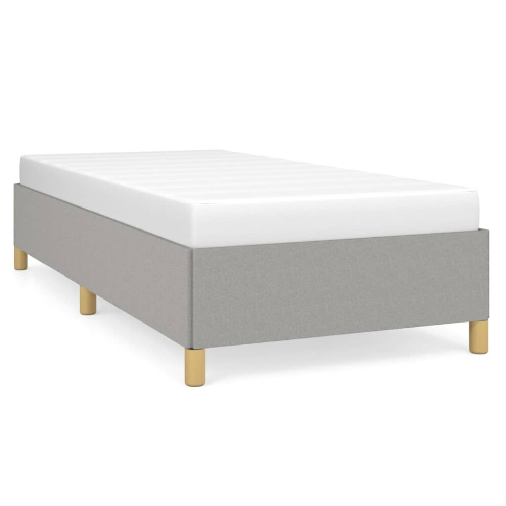 Vidaxl (Light Grey, 35 Cm/ 3Ft Single) Bed Frame Mattress Foundation Bedroom Upholstered Bed Bedstead Fabric