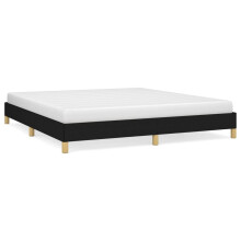 (black, 25 cm/ 6ft super king size) vidaXL Bed Frame Mattress Foundation Bedroom Upholstered Bed Bedstead Fabric