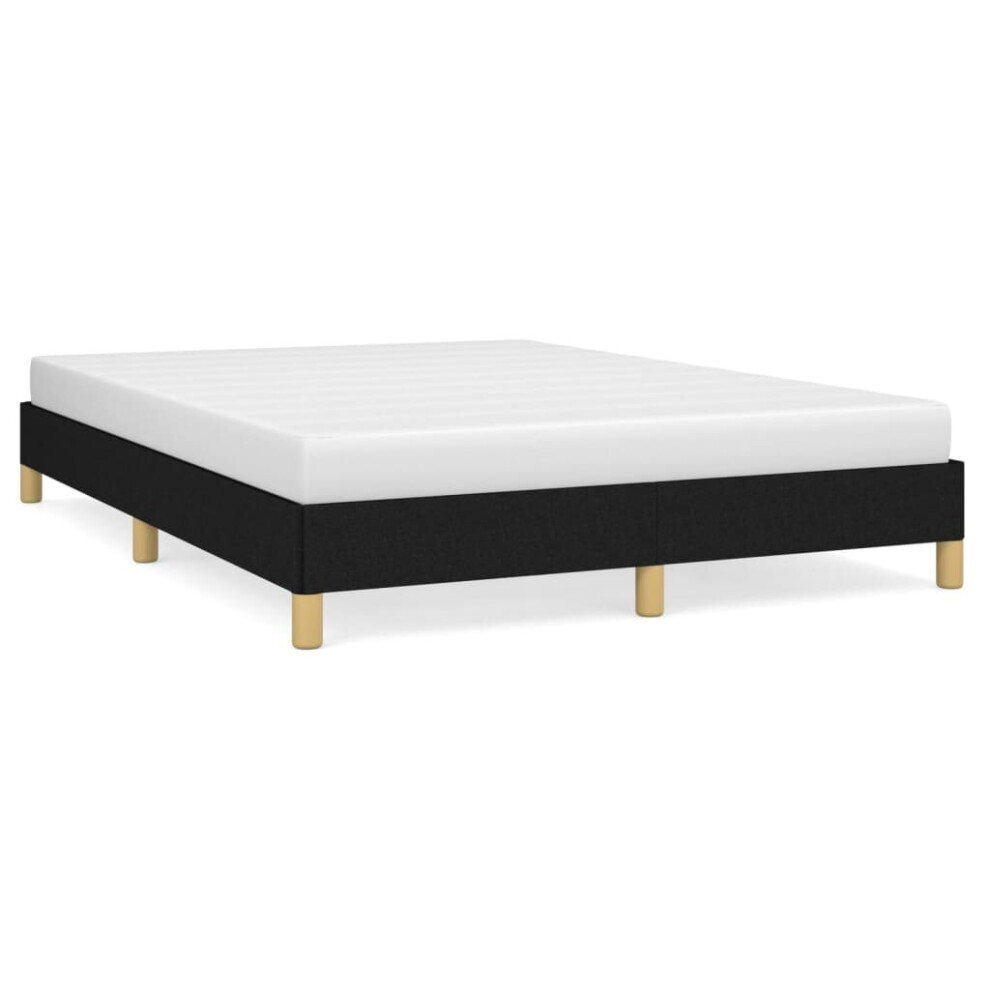 Vidaxl (Black, 25 Cm/ 4Ft6 Double) Bed Frame Mattress Foundation Bedroom Upholstered Bed Bedstead Fabric