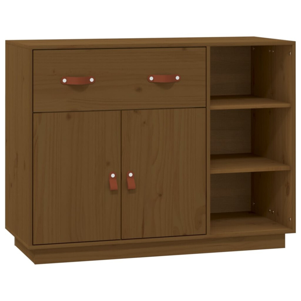 (honey brown) vidaXL Solid Wood Pine Sideboard Home Organiser Side Cabinet Multi Colours