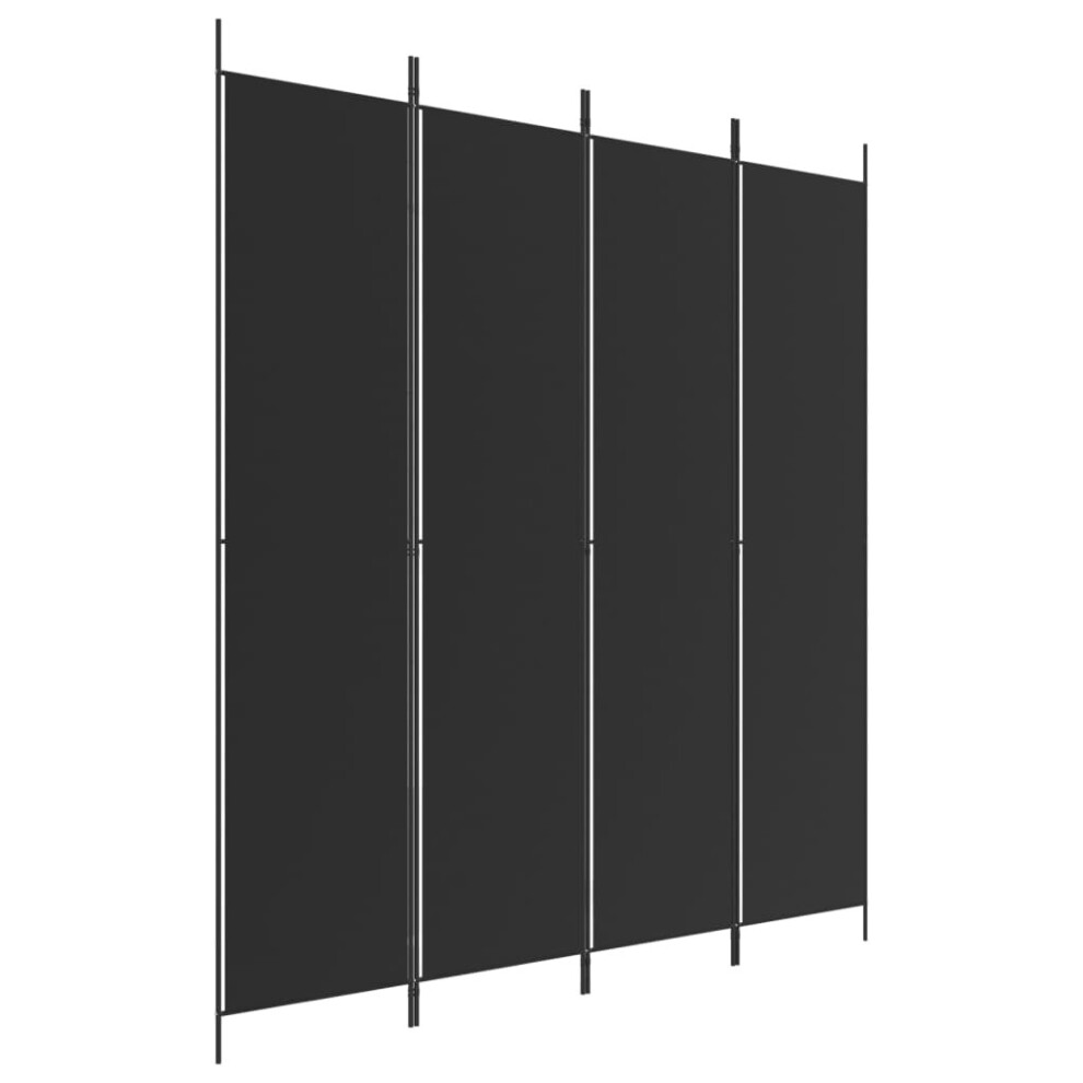 Vidaxl (Black, 200 X 220 Cm) 6-Panel Room Divider Fabric Privacy Screen Paravent Multi Colours/Sizes