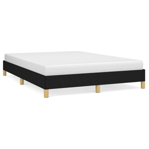 VidaXL (black, 25 cm/ 4ft6 double) vidaXL Bed Frame Mattress Foundation Bedroom Upholstered Bed Bedstead Fabric 1