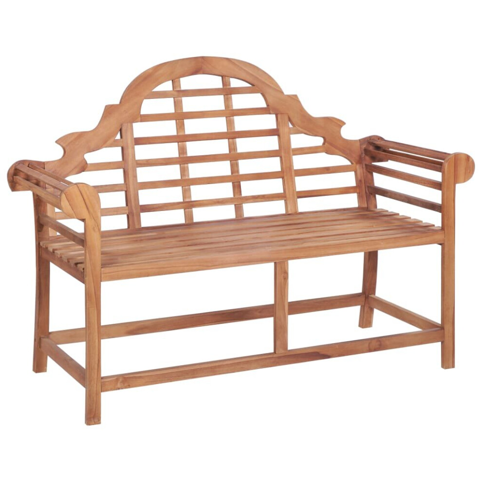 vidaXL Solid Wood Teak Garden Bench Patio Wooden Outdoor Marlboro Bench Chair