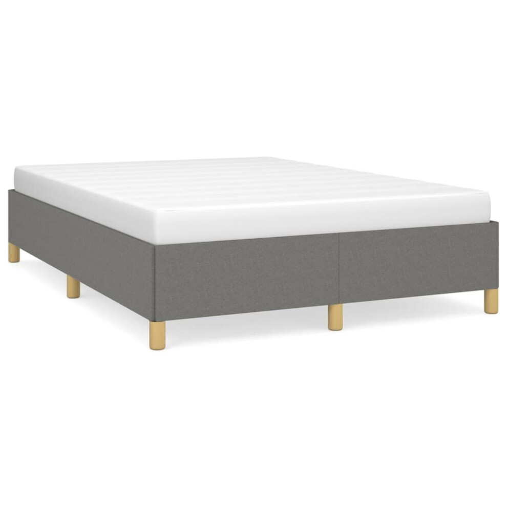 Vidaxl (Dark Grey, 35 Cm/ 4Ft6 Double) Bed Frame Mattress Foundation Bedroom Upholstered Bed Bedstead Fabric