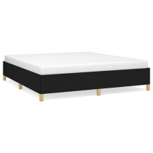 (black, 35 cm/ 6ft super king size) vidaXL Bed Frame Mattress Foundation Bedroom Upholstered Bed Bedstead Fabric