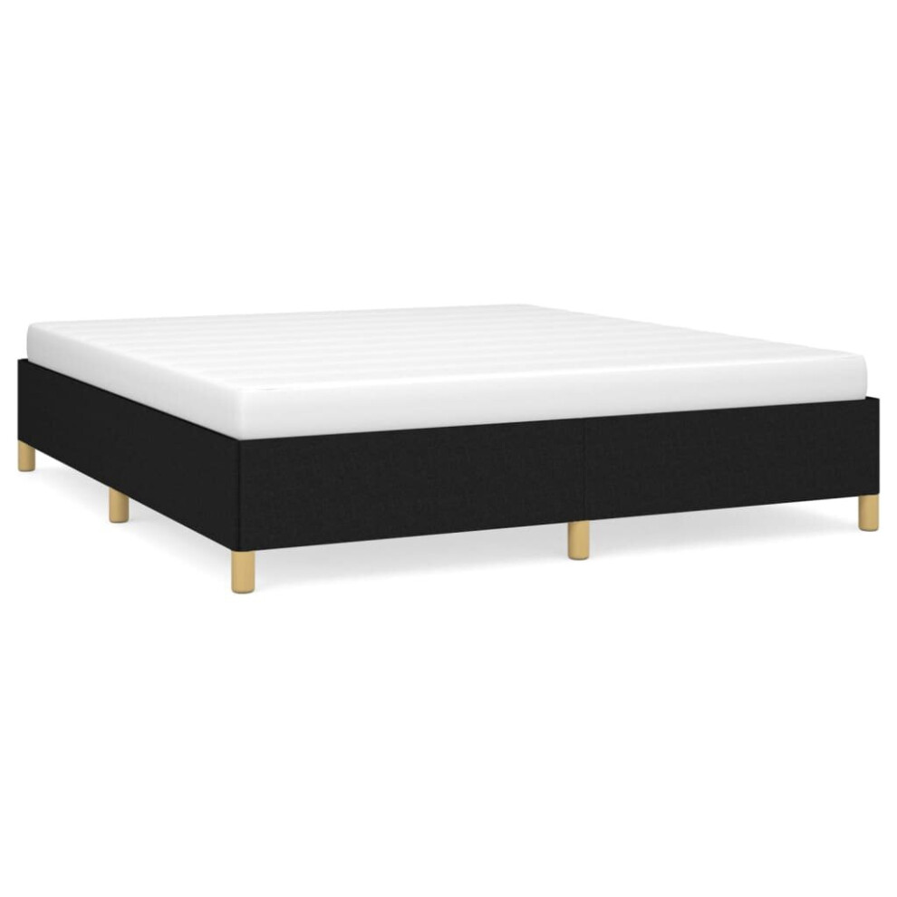 Vidaxl (Black, 35 Cm/ 6Ft Super King Size) Bed Frame Mattress Foundation Bedroom Upholstered Bed Bedstead Fabric