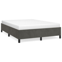 (dark grey, 35 cm/ 4ft6 double) vidaXL Bed Frame Mattress Foundation Bedroom Upholstered Bed Bedstead Velvet