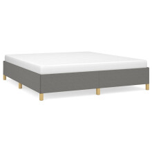 (dark grey, 35 cm/ 6ft super king size) vidaXL Bed Frame Mattress Foundation Bedroom Upholstered Bed Bedstead Fabric