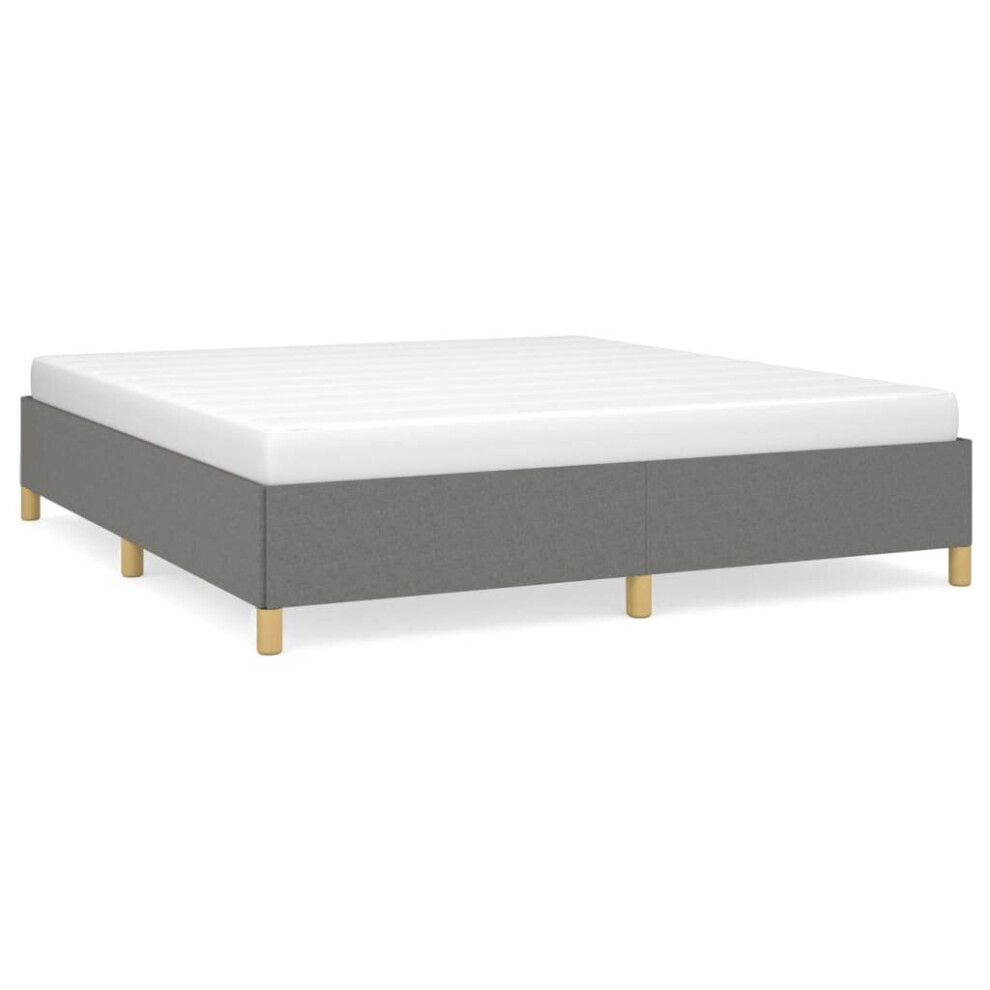 Vidaxl (Dark Grey, 35 Cm/ 6Ft Super King Size) Bed Frame Mattress Foundation Bedroom Upholstered Bed Bedstead Fabric
