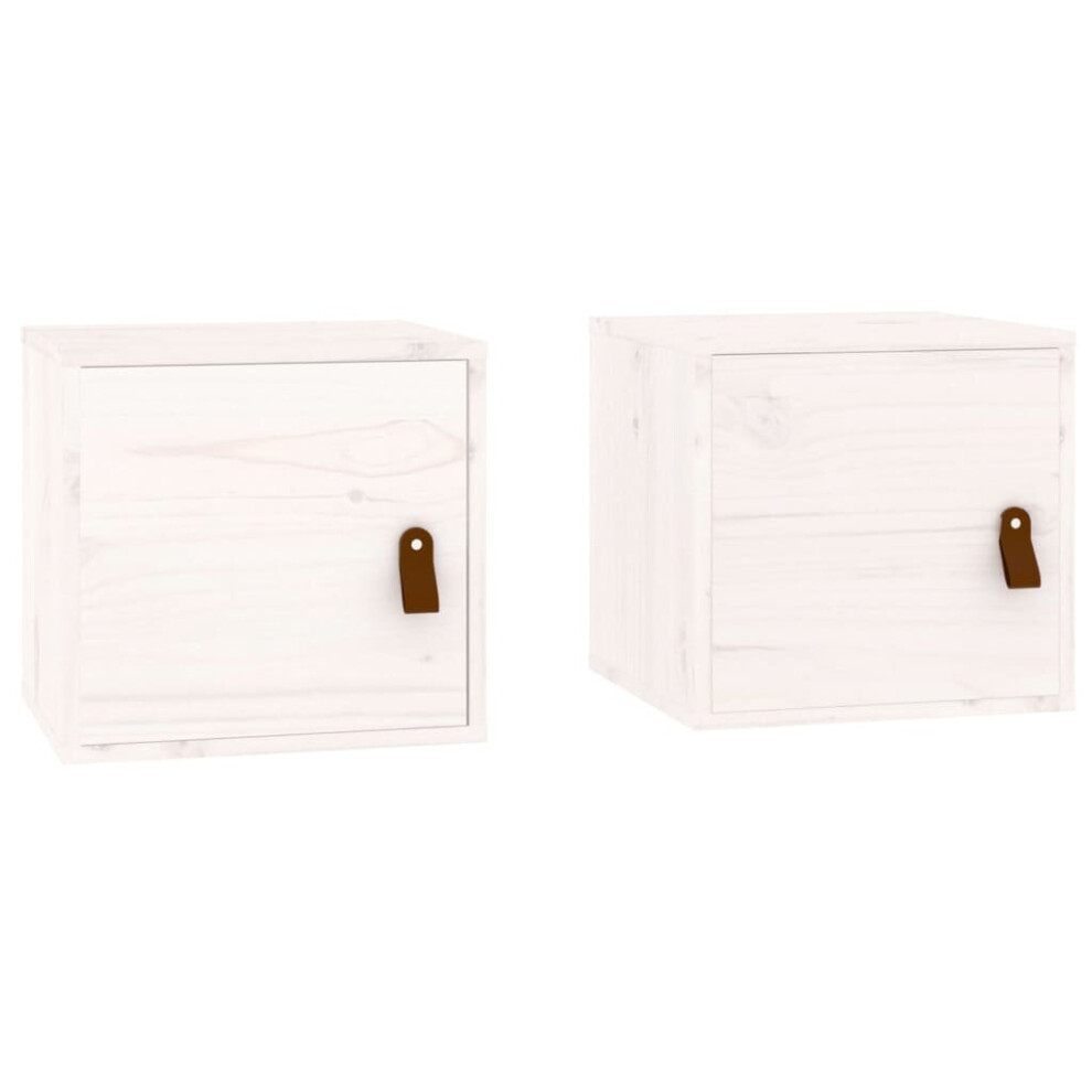 (white, 2 pcs) vidaXL Wall Cabinet Hanging Storage Cabinet Wall Cupboard Solid Wood Pine