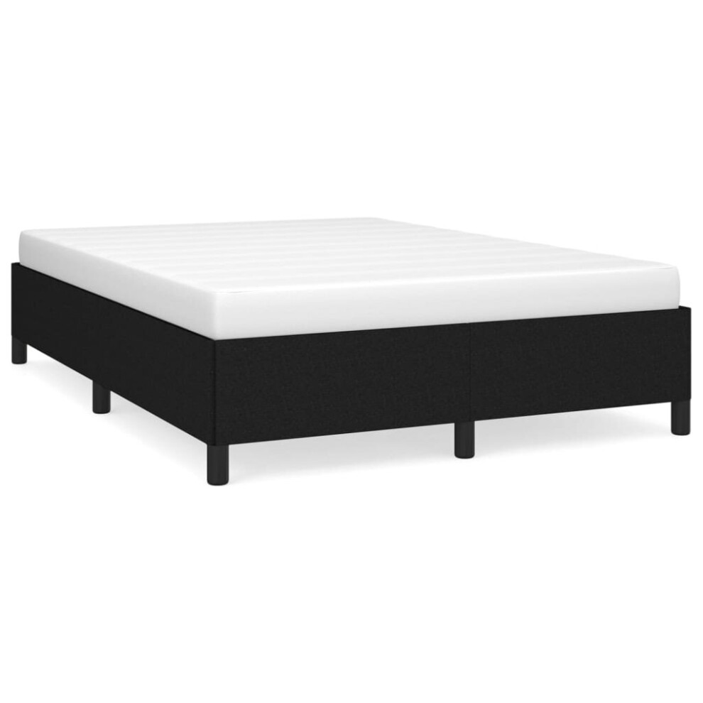 Vidaxl (Black, 35 Cm/ 4Ft6 Double) Bed Frame Mattress Foundation Bedroom Upholstered Bed Bedstead Fabric