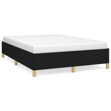 (black, 35 cm/ 4ft6 double) vidaXL Bed Frame Mattress Foundation Bedroom Upholstered Bed Bedstead Fabric