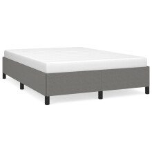 (dark grey, 35 cm/ 4ft6 double) vidaXL Bed Frame Mattress Foundation Bedroom Upholstered Bed Bedstead Fabric