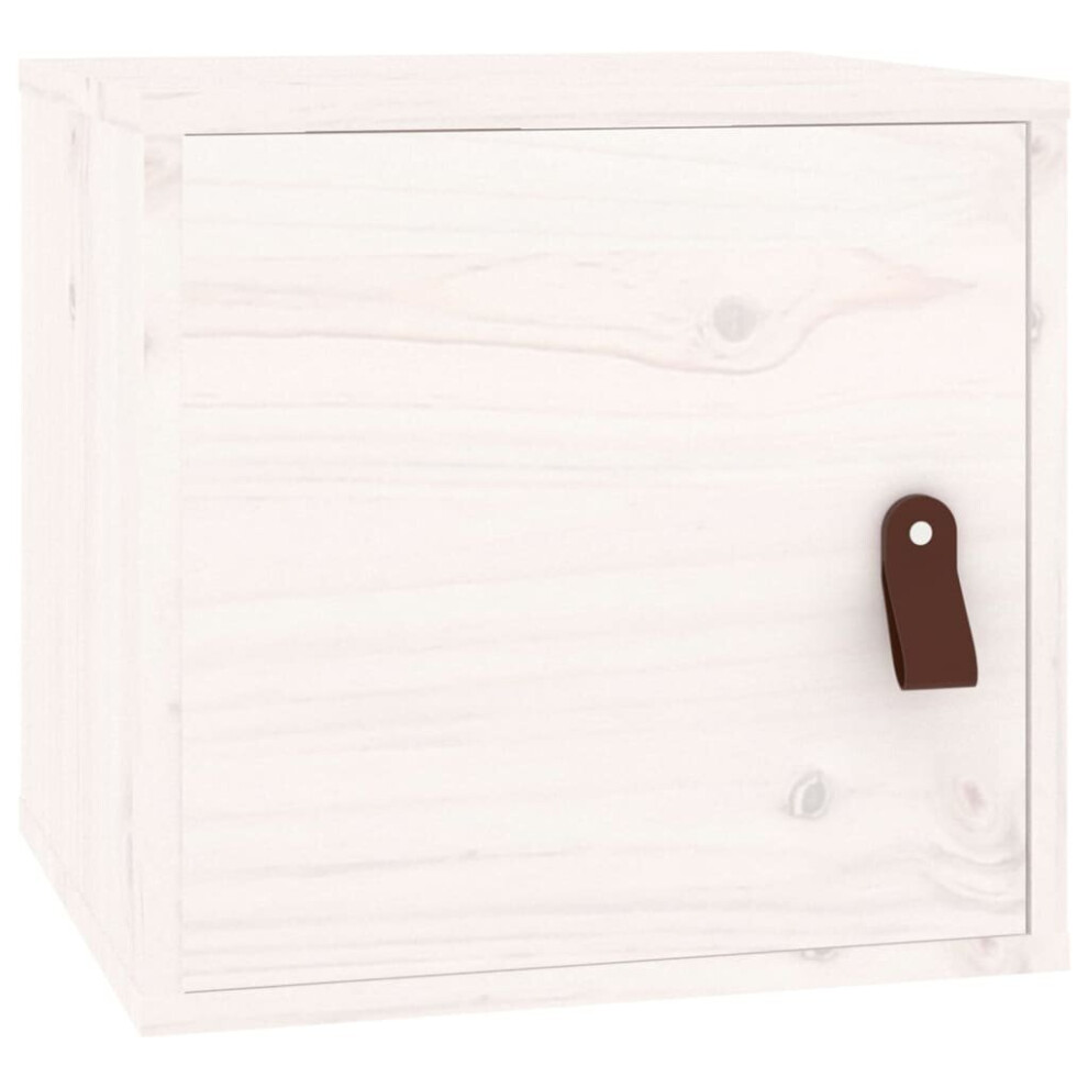 Vidaxl (White, 1 Pcs) Wall Cabinet Hanging Storage Cabinet Wall Cupboard Solid Wood Pine