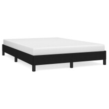 (black, 25 cm/ 4ft6 double) vidaXL Bed Frame Mattress Foundation Bedroom Upholstered Bed Bedstead Fabric