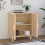 VidaXL (brown) vidaXL Sideboard Storage Cabinet Cupboard Solid Wood Pine and Natural Rattan 3