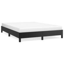 (black, 25 cm/ 4ft6 double) vidaXL Bed Frame Mattress Foundation Upholstered Bed Bedstead Faux Leather