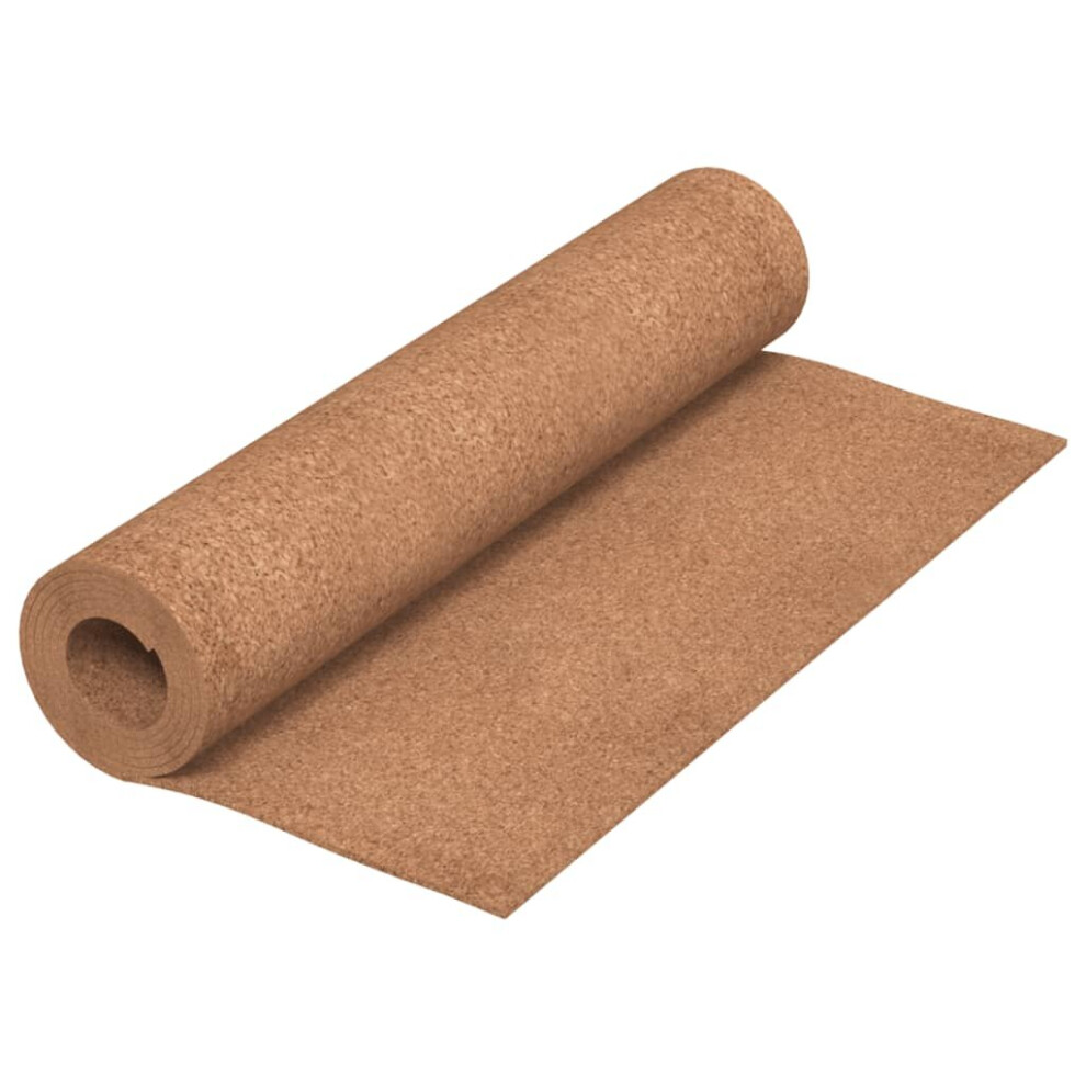 (100 x 200 x 0.8 cm) vidaXL Cork Roll Wallcovering Cork Sheet Insulation Floor Underlay Cork Board