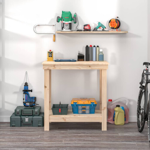 VidaXL (brown, 80 x 50 x 80 cm) vidaXL Solid Wood Pine Work Bench Working Storage Table Multi Colours/Sizes 2