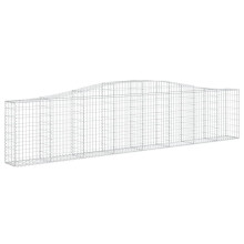 (400 x 30 x 80/100 cm/ 1 pcs) vidaXL Arched Gabion Basket Stone Basket Gabion Retaining Wall Galvanised Iron