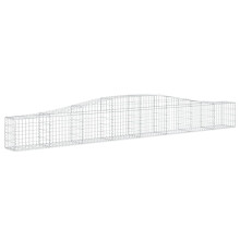 (400 x 30 x 40/60 cm/ 1 pcs) vidaXL Arched Gabion Basket Stone Basket Gabion Retaining Wall Galvanised Iron