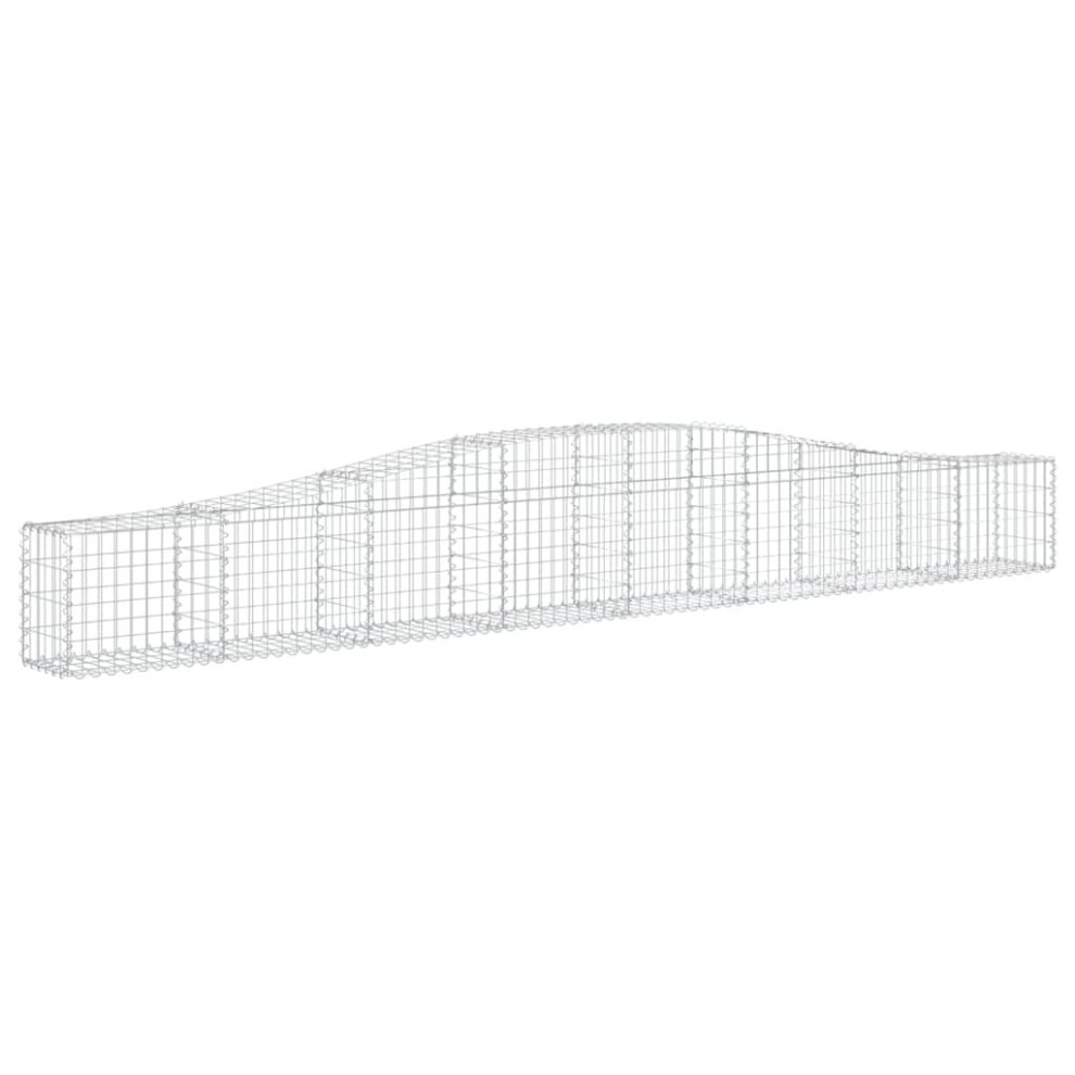 (400 x 30 x 40/60 cm/ 1 pcs) vidaXL Arched Gabion Basket Stone Basket Gabion Retaining Wall Galvanised Iron