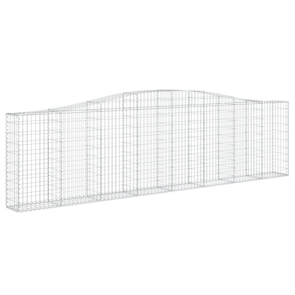 Vidaxl (400 X 30 X 100/120 Cm/ 1 Pcs) Arched Gabion Basket Stone Basket Gabion Retaining Wall Galvanised Iron