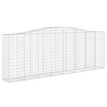 (400 x 50 x 140/160 cm/ 1 pcs) vidaXL Arched Gabion Basket Stone Basket Gabion Retaining Wall Galvanised Iron