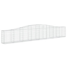 (400 x 30 x 60/80 cm/ 1 pcs) vidaXL Arched Gabion Basket Stone Basket Gabion Retaining Wall Galvanised Iron