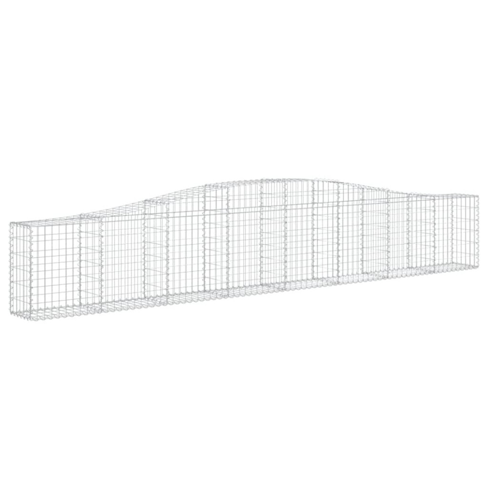 Vidaxl (400 X 30 X 60/80 Cm/ 1 Pcs) Arched Gabion Basket Stone Basket Gabion Retaining Wall Galvanised Iron