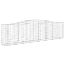 (400 x 50 x 100/120 cm/ 1 pcs) vidaXL Arched Gabion Basket Stone Basket Gabion Retaining Wall Galvanised Iron