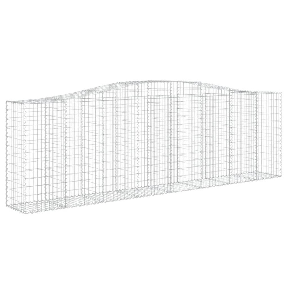 Vidaxl (400 X 50 X 120/140 Cm/ 1 Pcs) Arched Gabion Basket Stone Basket Gabion Retaining Wall Galvanised Iron