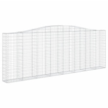 (400 x 30 x 140/160 cm/ 1 pcs) vidaXL Arched Gabion Basket Stone Basket Gabion Retaining Wall Galvanised Iron