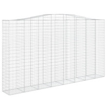 (400 x 50 x 220/240 cm/ 1 pcs) vidaXL Arched Gabion Basket Stone Basket Gabion Retaining Wall Galvanised Iron