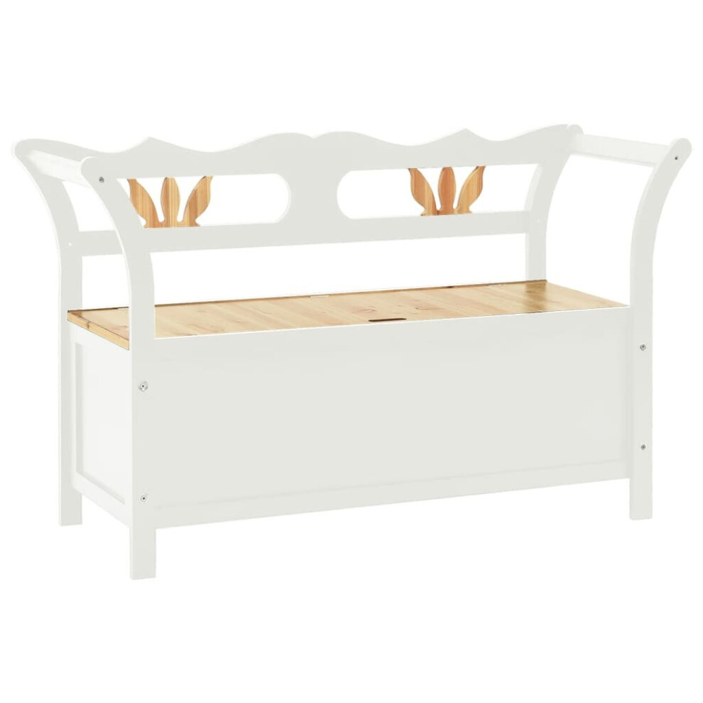 Vidaxl (White And Brown) Bench 107X45x75.5 Cm Solid Wood Fir Hall Bench Seat Chair Multi Colours