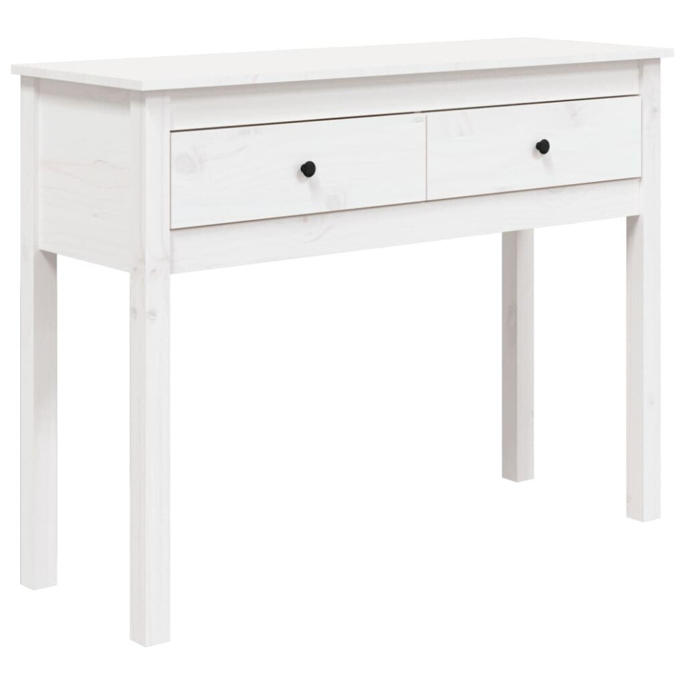 Vidaxl (White, 100 X 35 X 75 Cm) Solid Wood Pine Console Table Multi Colours 100X35x75 Cm/70X35x75 Cm