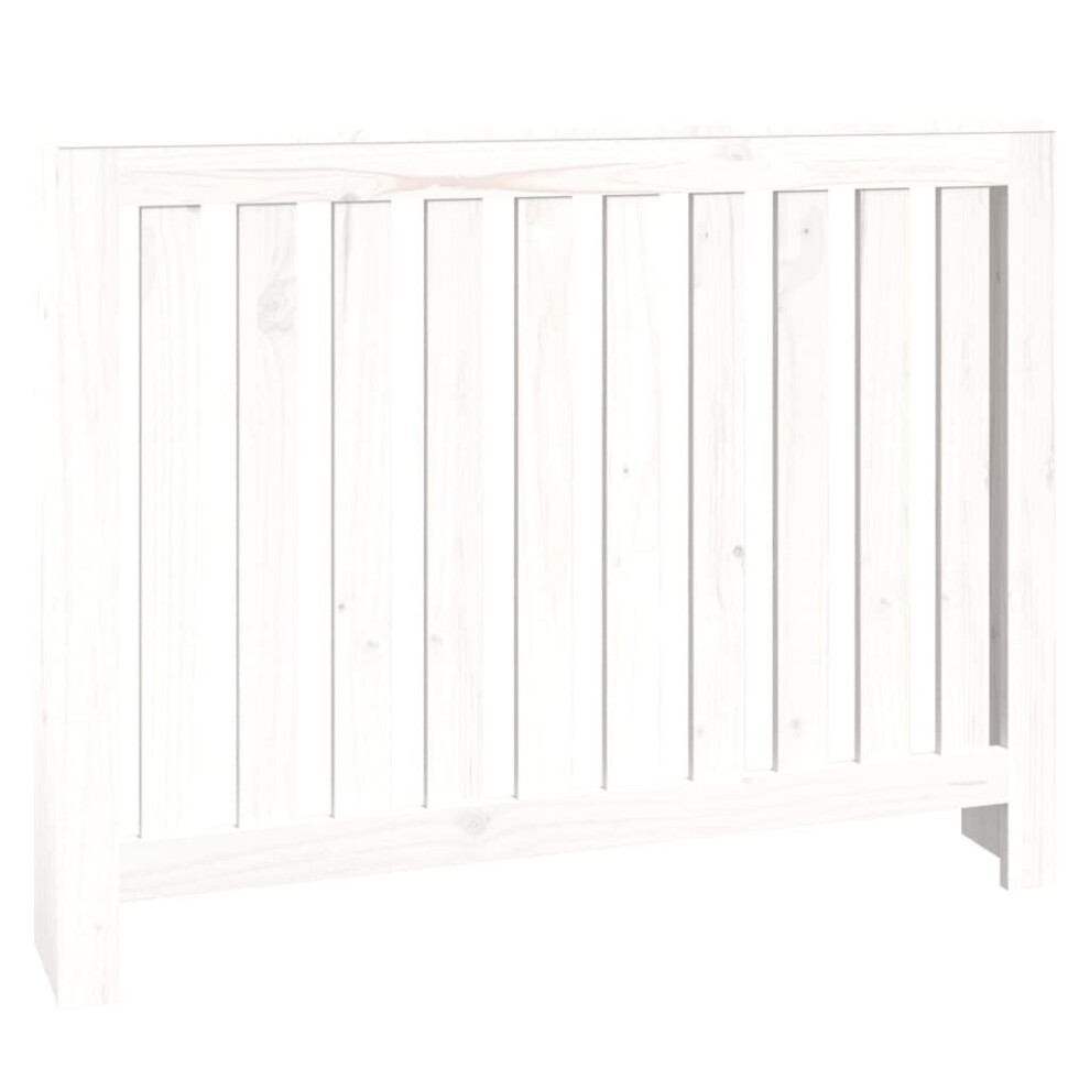 Vidaxl (White, 108.5 X 19 X 84 Cm) Radiator Cover Wooden Heating Cover Radiator Cabinet Solid Wood Pine