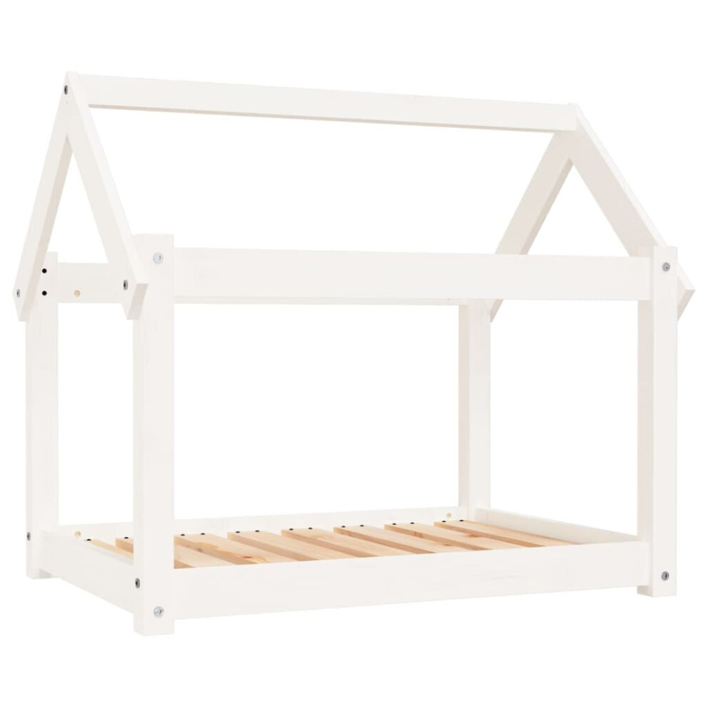 Vidaxl (White, 81 X 60 X 70 Cm) Solid Wood Pine Dog Bed Wooden Pet Sofa Dog Couch Multi Colours/Sizes