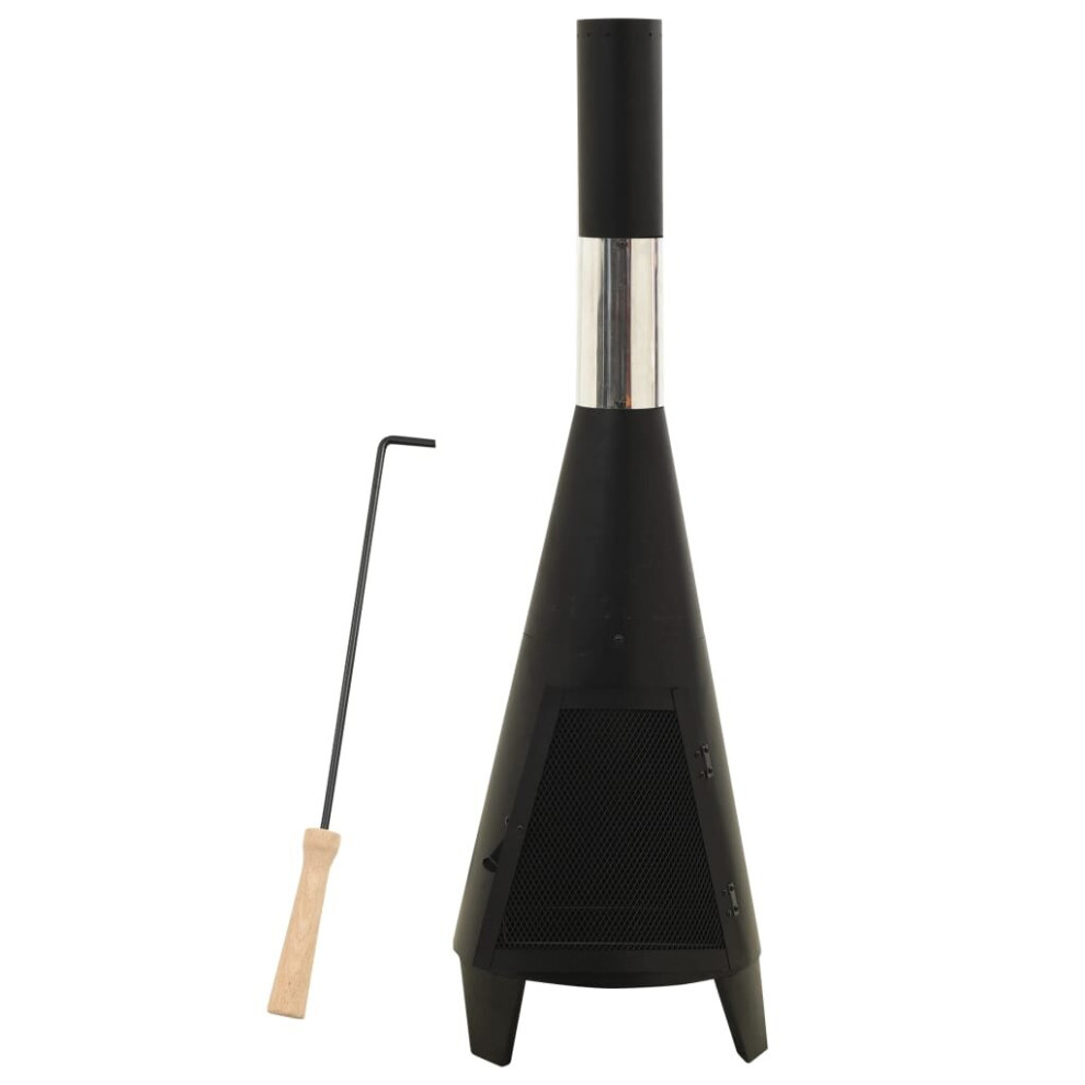 Vidaxl Garden Stove With Poker Steel Fireplace Basket Patio Furnace Heater
