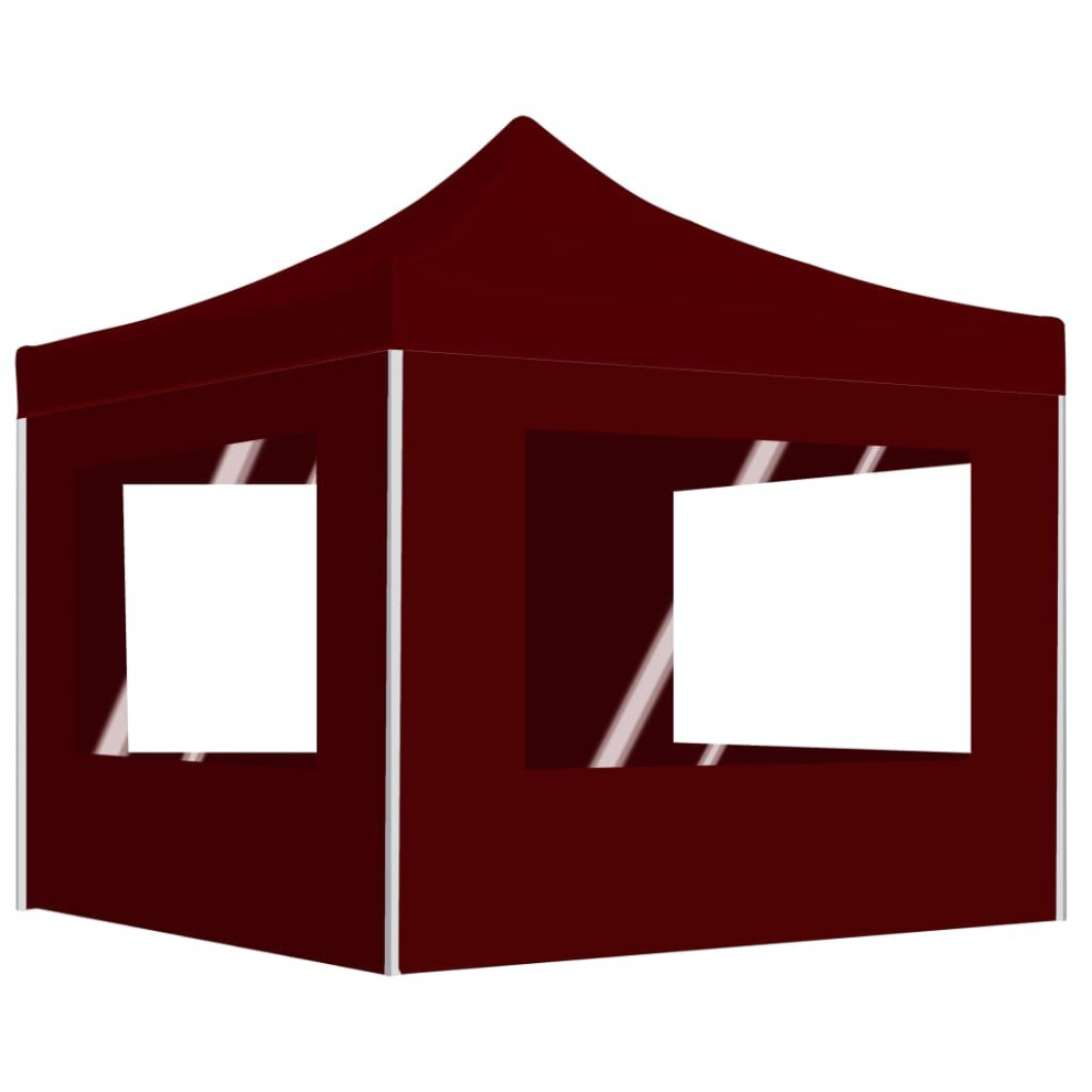 vidaXL Professional Folding Party Tent with Walls Aluminium Bordeaux Marquee